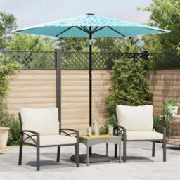 Berkfield Garden Parasol With Steel Pole Blue 223X223X213 Cm