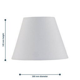 First Choice Lighting Ivory Cotton 20Cm Diameter Tapered Fabric Lamp Shade - thumbnail 4
