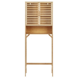 Wyld And Coco Over-The-Washer Bamboo Cabinet - Light Brown, 3 Shelves, 63 X 25 X 167 Cm - thumbnail 3
