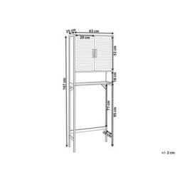 Wyld And Coco Over-The-Washer Bamboo Cabinet - Light Brown, 3 Shelves, 63 X 25 X 167 Cm - thumbnail 4