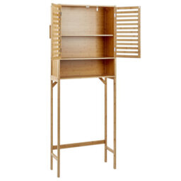 Wyld And Coco Over-The-Washer Bamboo Cabinet - Light Brown, 3 Shelves, 63 X 25 X 167 Cm - thumbnail 5