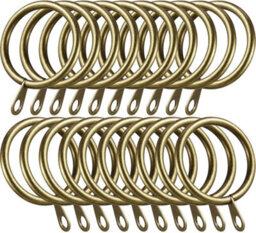 Homeelabador 45mm Extra Large Brass Colour Pole Curtain Rings With Eyelet - Pack Of 12 - thumbnail 1