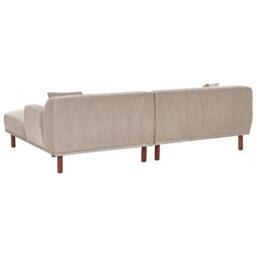Beliani Corner Sofa 3 Seater Holt Fabric Taupe With Ottoman Left Hand - thumbnail 6