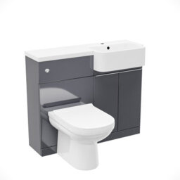 Nes Home 1000mm Dark Grey Right Hand Freestanding Cabinet With Basin, Wc Unit & Toilet - thumbnail 5