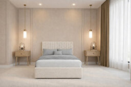 "Nexus Amalfi Cream Teddy Divan Bed Base No Drawers With 26"" Strutted Headboard 6' Super King" - thumbnail 2