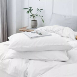 Ameha Plain Dyed Duvet Cover Complete Set With Matching Fitted Sheet & Pillowcase Microfiber White King - thumbnail 3