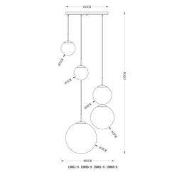 Luminosa Lighting Luminosa Varus Cluster Pendant Ceiling Light Nickel Matt Transparent Glass Shade 3X E27 - thumbnail 8