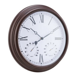 Vintage Design Garden Clock - Battery Powered Waterproof Wall Clock With Hygrometer & Thermometer - 38Cm Diameter, Antique Copper - thumbnail 5