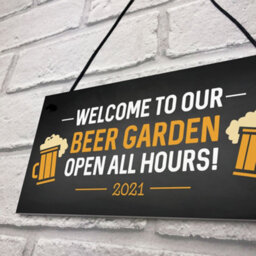 Red Ocean Garden Welcome Sign Novelty Home Bar Sign Garden Decor Hanging Signs Gifts For Him - thumbnail 7