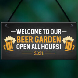 Red Ocean Garden Welcome Sign Novelty Home Bar Sign Garden Decor Hanging Signs Gifts For Him - thumbnail 5