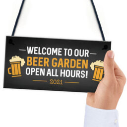 Red Ocean Garden Welcome Sign Novelty Home Bar Sign Garden Decor Hanging Signs Gifts For Him - thumbnail 6