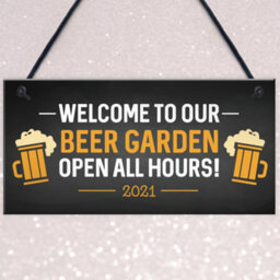 Red Ocean Garden Welcome Sign Novelty Home Bar Sign Garden Decor Hanging Signs Gifts For Him - thumbnail 3