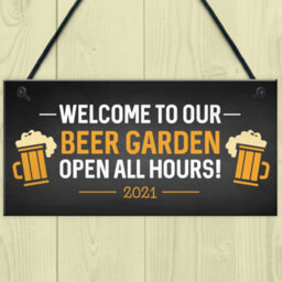 Red Ocean Garden Welcome Sign Novelty Home Bar Sign Garden Decor Hanging Signs Gifts For Him - thumbnail 2