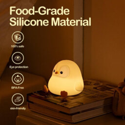 Amorly Penguin Night Light, Led Squishy Novelty Animal Night Lamp,food Grade Silicone,2 Level Dimmable, Nursery Nightlight For Desk Decor - thumbnail 2