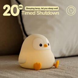 Amorly Penguin Night Light, Led Squishy Novelty Animal Night Lamp,food Grade Silicone,2 Level Dimmable, Nursery Nightlight For Desk Decor - thumbnail 4
