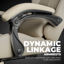 Gtplayer Gaming Chair With Speakers, Computer Chairs With Footrest Bluetooth Linkage, Ergonomic Height Adjustable Pc Chair, Ivory - thumbnail 5
