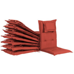 Beliani Set Of 8 Back/seat Cushions Maui 40 X 54 Cm Dark Red - thumbnail 4