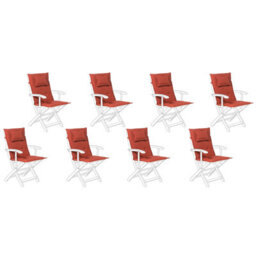 Beliani Set Of 8 Back/seat Cushions Maui 40 X 54 Cm Dark Red - thumbnail 1