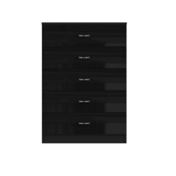 Fwstyle 5 Drawer Chest Of Drawers Black Gloss Bedroom Furniture - thumbnail 8