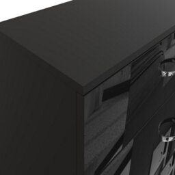 Fwstyle 5 Drawer Chest Of Drawers Black Gloss Bedroom Furniture - thumbnail 4