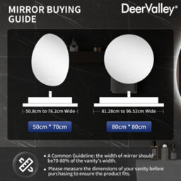 Deervalley Wall Hung  Bathroom Mirror Led Lights, Demister & Bluetooth Speaker, Dimmable 3 Colour Lights, Shatterproof Glass - thumbnail 9