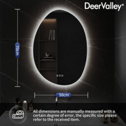 Deervalley Wall Hung  Bathroom Mirror Led Lights, Demister & Bluetooth Speaker, Dimmable 3 Colour Lights, Shatterproof Glass - thumbnail 2