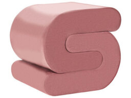 Wyld And Coco Pink Velvet S-Shape Pouffe - Foam-Filled Footstool For Living Room, No Assembly (W45 X D50 X H48Cm) - thumbnail 3