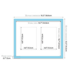 14X11 Inch 2 Opening Photo Collage Frame, Display Two 7X5 Inch Photos, Multi Aperture Family Picture Frame, Light Blue - thumbnail 4