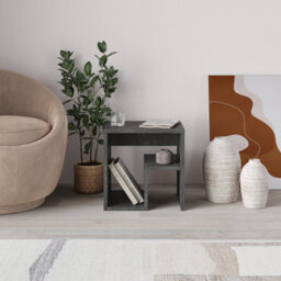 Decortie Bon Modern Square End Coffee Table 40Cm Open Shelf G-Shape Retro Grey Living Room H 40Cm - thumbnail 5