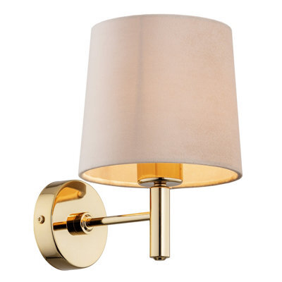 Luminosa Lighting Luminosa Ponte Plus Wall Lamp With Shade Beige, Dark Brass Steel - image 1