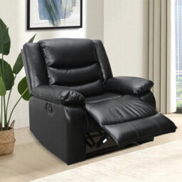Furniture in Fashion Sorreno 3+2+1 Bonded Leather Recliner Sofa Set In Black - thumbnail 7