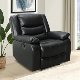 Furniture in Fashion Sorreno 3+2+1 Bonded Leather Recliner Sofa Set In Black - thumbnail 6