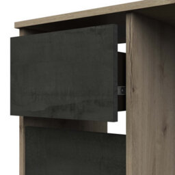 FurniComp LTD Furnicomp Victor 3 Drawer Black And Oak Office Desk - thumbnail 4