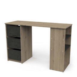 FurniComp LTD Furnicomp Victor 3 Drawer Black And Oak Office Desk - thumbnail 3