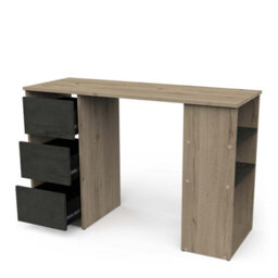FurniComp LTD Furnicomp Victor 3 Drawer Black And Oak Office Desk - thumbnail 5