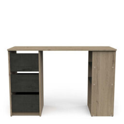 FurniComp LTD Furnicomp Victor 3 Drawer Black And Oak Office Desk - thumbnail 2
