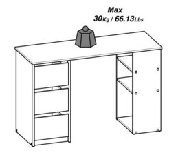 FurniComp LTD Furnicomp Victor 3 Drawer Black And Oak Office Desk - thumbnail 9
