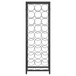 Berkfield Wine Rack For 27 Bottles Black 34X18X100 Cm Wrought Iron - thumbnail 3