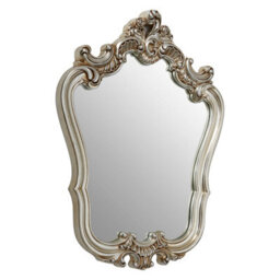 Orsina  Elegant Champagne Finish Rose Crest Wall Mirror, Light Enhancing Hallway Mirror, Functional Wall Mirror - thumbnail 2