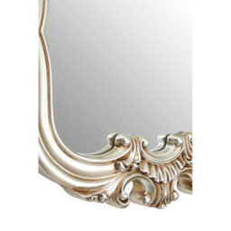 Orsina  Elegant Champagne Finish Rose Crest Wall Mirror, Light Enhancing Hallway Mirror, Functional Wall Mirror - thumbnail 4