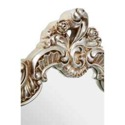 Orsina  Elegant Champagne Finish Rose Crest Wall Mirror, Light Enhancing Hallway Mirror, Functional Wall Mirror - thumbnail 3