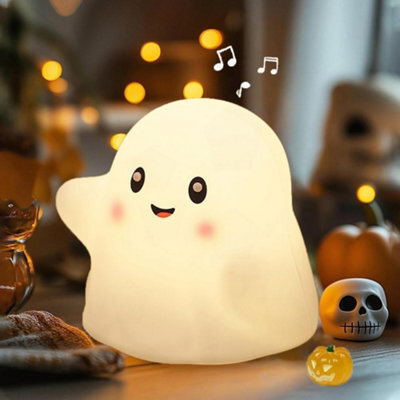 Amorly Ghost Children's Night Light, Soft Squishy Warm Light Silicone Lamp, Tap Controlled Rechargeable Table Bedside Lamp For Kids - image 1