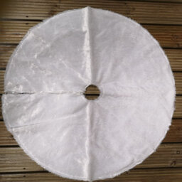 Samuel Alexander 90Cm Usb Powered Light Up White Fur Fabric Christmas Tree Skirt With Leds - thumbnail 6