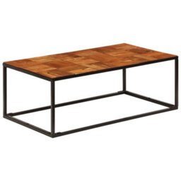 Berkfield Durable Coffee Table 110X60X40 Cm Solid Acacia Wood And Steel - thumbnail 8