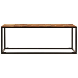 Berkfield Durable Coffee Table 110X60X40 Cm Solid Acacia Wood And Steel - thumbnail 3