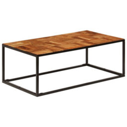 Berkfield Durable Coffee Table 110X60X40 Cm Solid Acacia Wood And Steel - thumbnail 2