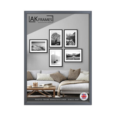 AK Frames A1 Classic Dark Grey Modern Picture Frame - Poster Frame For Photos, Prints And Wall Art - Elegant Home Decor - image 1