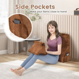 Costway 4 In 1 Bed Wedge Pillow Tablet Pillow Stand Side Pockets High Resilience Foam - thumbnail 6
