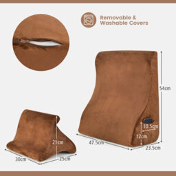Costway 4 In 1 Bed Wedge Pillow Tablet Pillow Stand Side Pockets High Resilience Foam - thumbnail 3