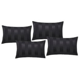 Catherine Lansfield So Soft Satin Stripe Standard Pillowcase Pasck Of 4 Black - thumbnail 3
